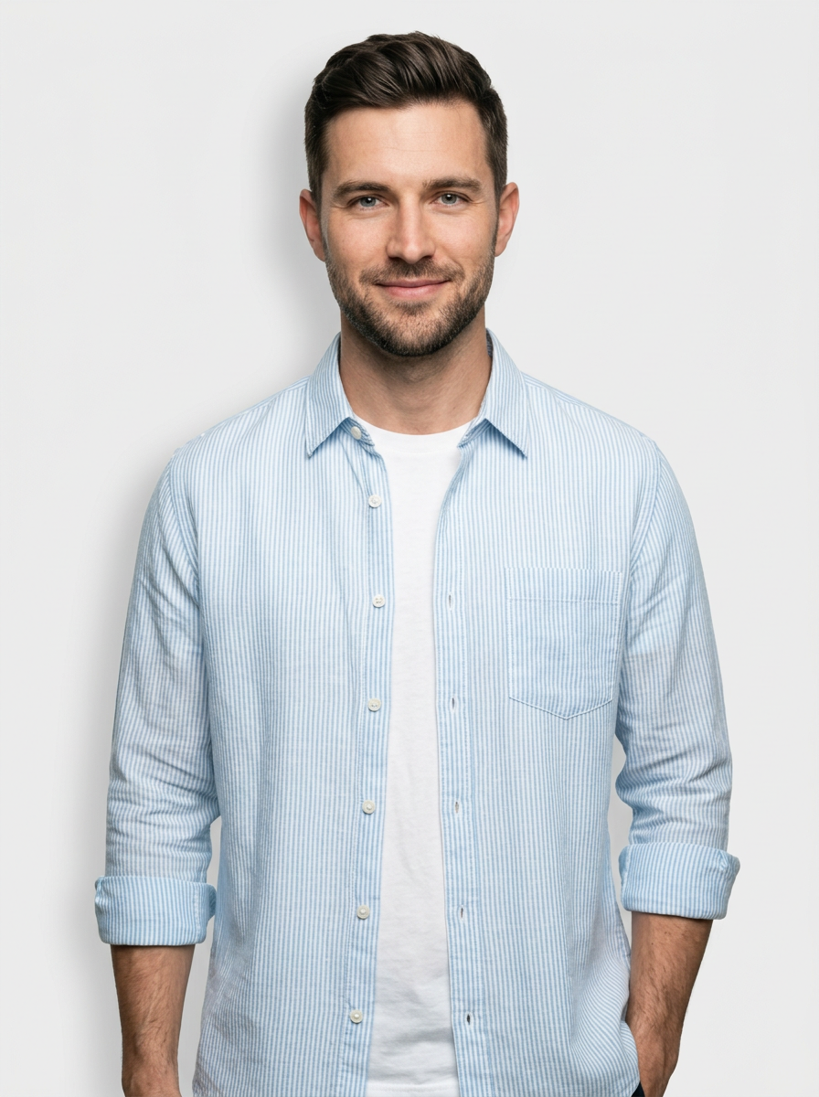 Lightweight Striped Linen Summer Shirt