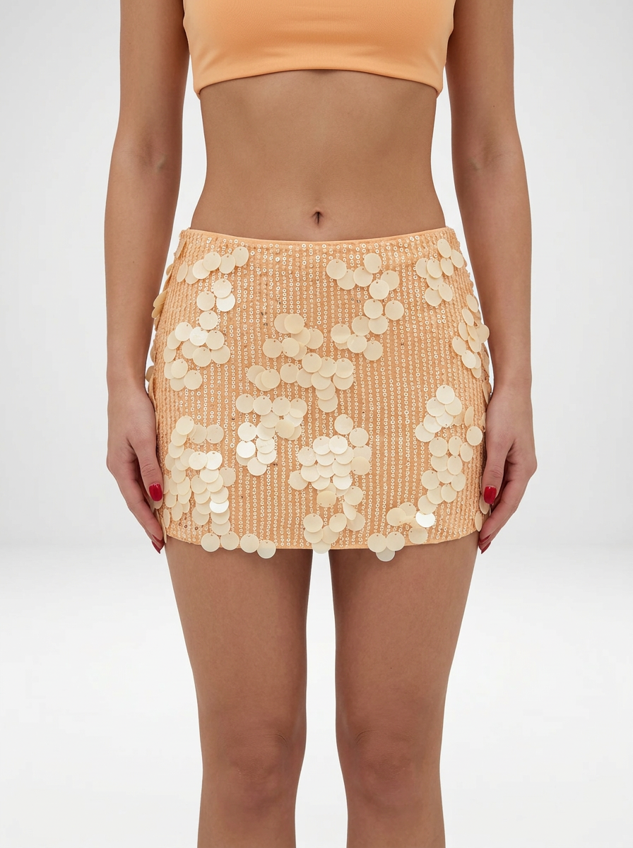 Sequin Stretch Bodycon Mini Skirt