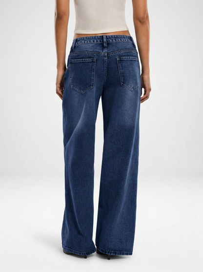 Women's Low Waist Loose Straight Leg Denim Jeans