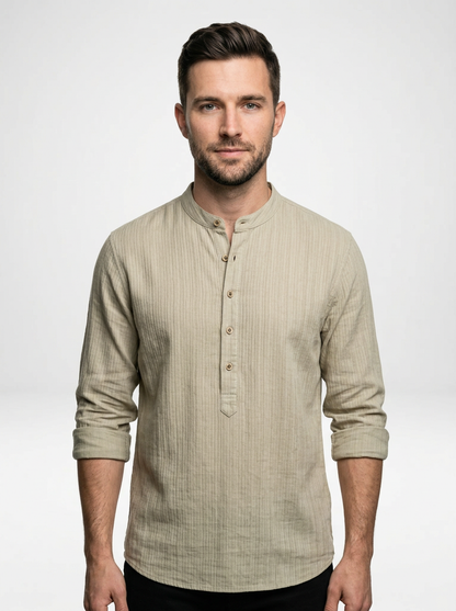 Men’s Lightweight Linen Henley Shirt