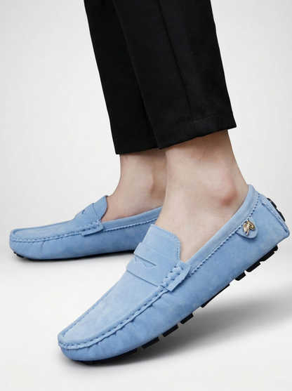 Men’s Metallic Detail Moccasin Loafers