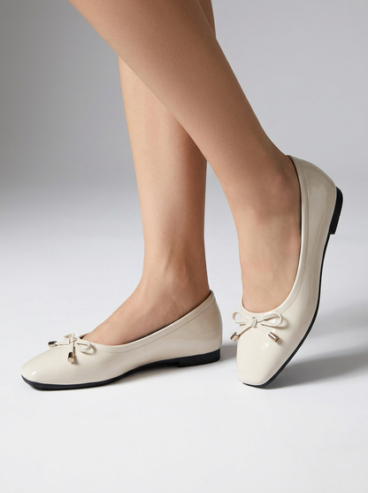 Women's Square Toe Bow Slip-On Flats
