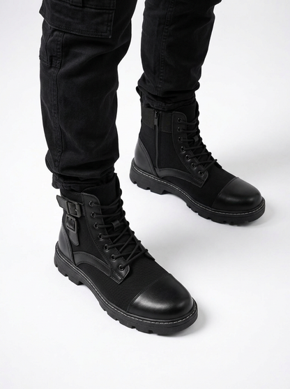 Men’s Combat Boots Mid Top Lace Up