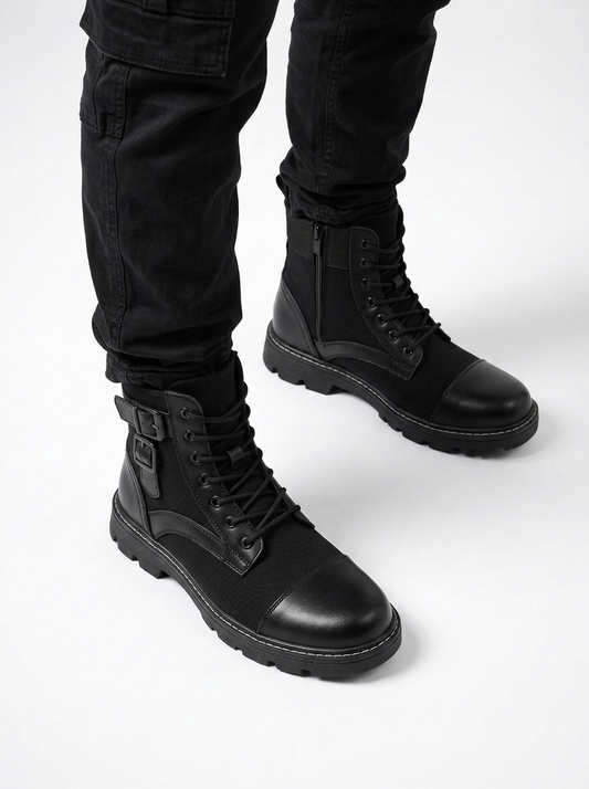 Men’s Combat Boots Mid Top Lace Up