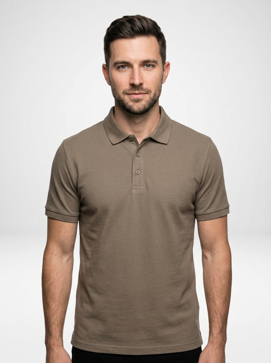 Cotton Blend Polo Shirt for Men with Athletic Fit