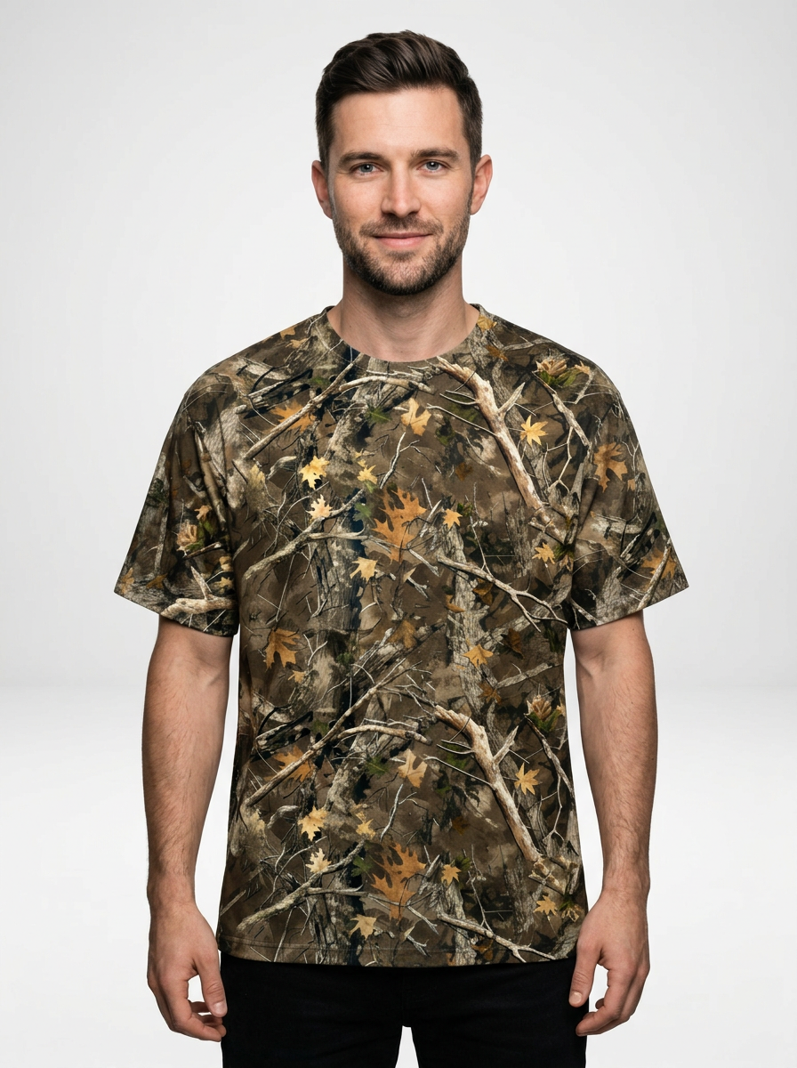 Men’s Camouflage Print Loose Fit Short Sleeve T Shirt
