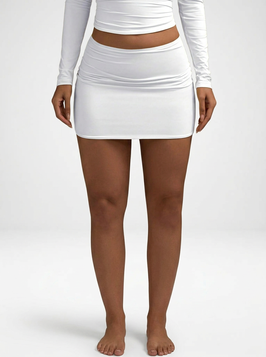 Pleated Bodycon Mini Skirt