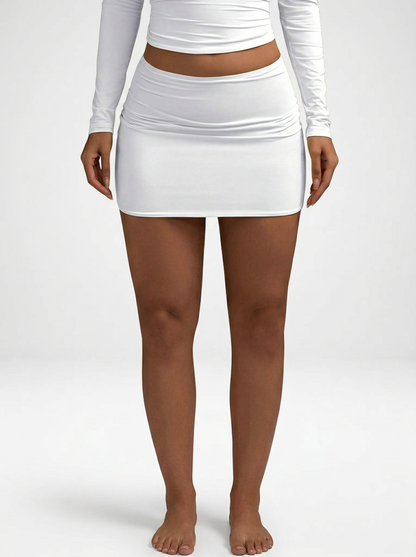 Pleated Bodycon Mini Skirt