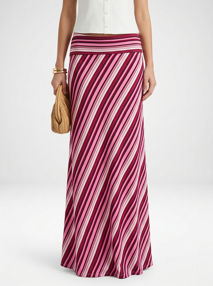 Striped Knit Maxi Skirt
