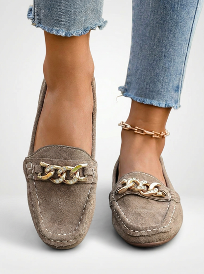 Women's Chain Detail Slip On Loafers