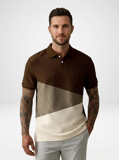Men’s Textured Short Sleeve Stylish Polo Shirt