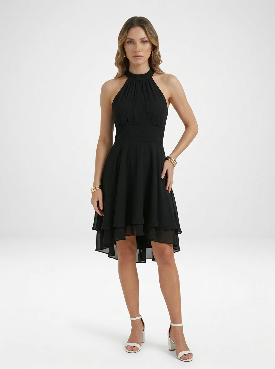Women’s Halter Cocktail Party Midi Dress