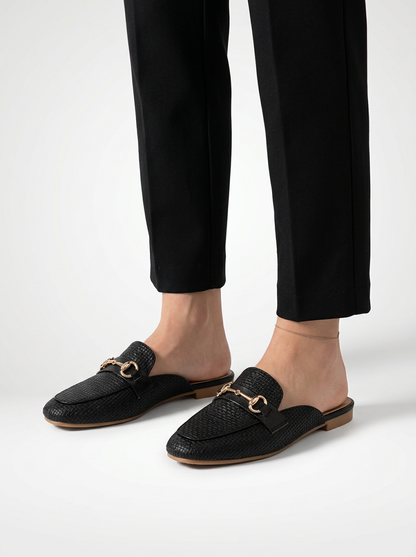 Women's Vintage Backless Square Toe Loafers