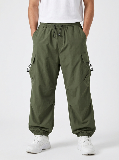 Men’s Relaxed Fit Cargo Pants with Drawstring Waist