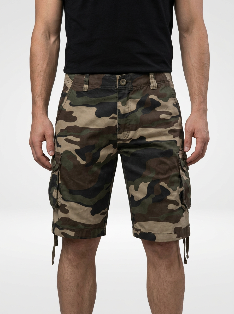 Men’s Loose Straight Leg Camouflage Cargo Shorts