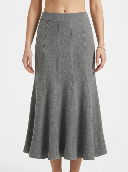 Pleated Fit and Flare Maxi Skirt