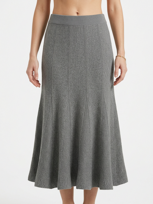 Pleated Fit and Flare Maxi Skirt