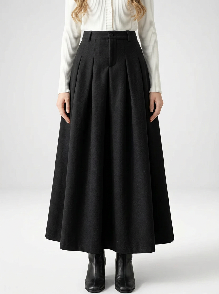 Timeless Elegant High Waisted Midi Skirt for Women