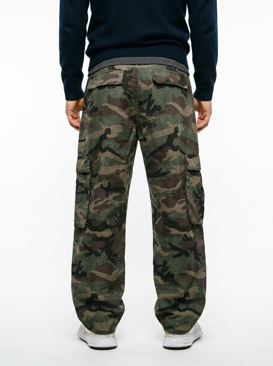 Men’s Tactical Cargo Pants in Woodland Camouflage