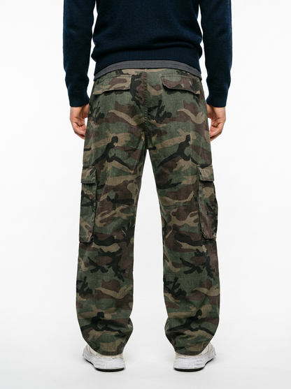Men’s Tactical Cargo Pants in Woodland Camouflage