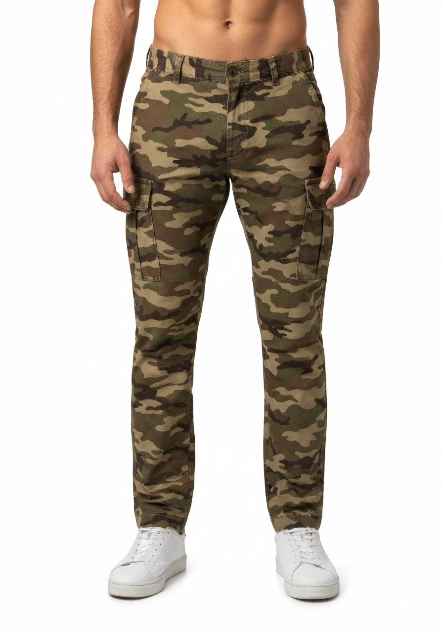 Men’s Camo 8-Pocket Utility Cargo Pants