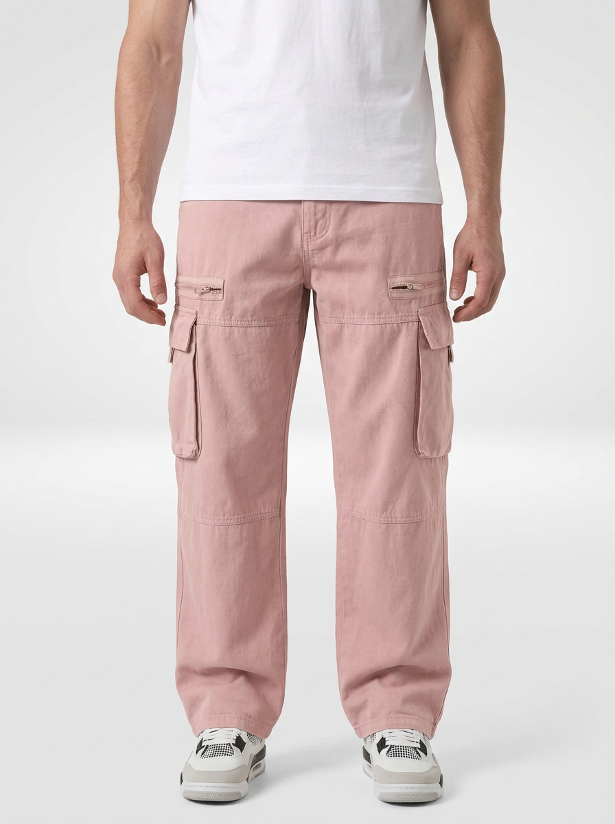 Men’s Relaxed Fit Wide-Leg Cargo Pants