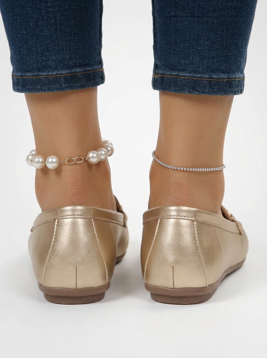 Women's Mirror Finish Round Toe Penny Loafers