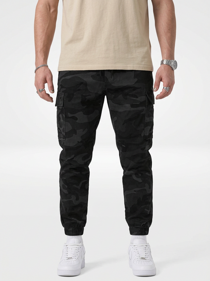 Men's Camouflage Cargo Jogger Pants with Drawstring Waist