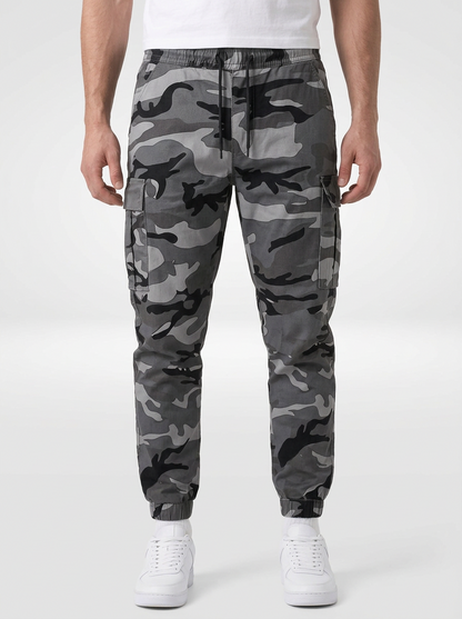 Men's Camouflage Cargo Jogger Pants with Drawstring Waist