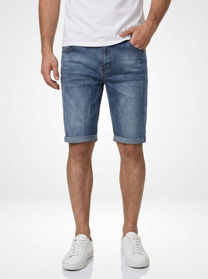Men’s Slant Pocket Denim Jeans Shorts Regular Fit Stretch