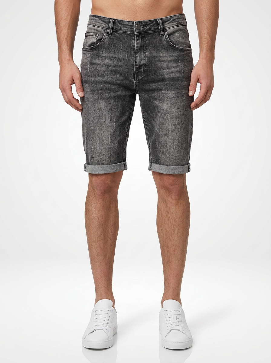 Men’s Slant Pocket Denim Jeans Shorts Regular Fit Stretch