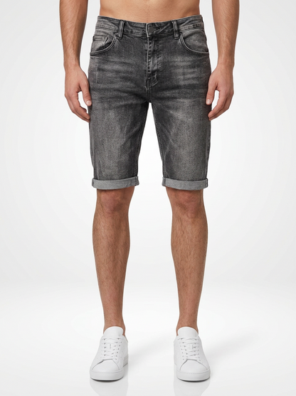 Men’s Slant Pocket Denim Jeans Shorts Regular Fit Stretch