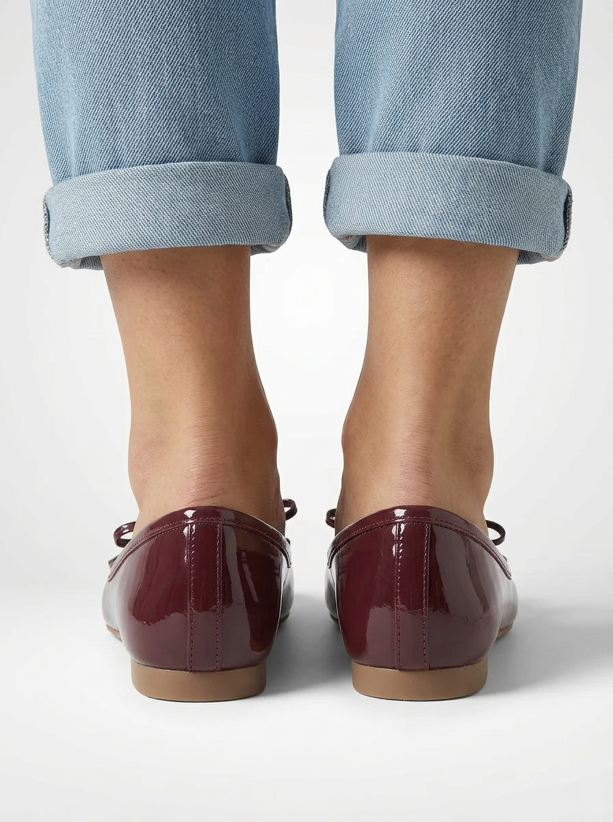 Women's Square Toe Bow Slip-On Flats