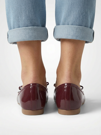 Women's Square Toe Bow Slip-On Flats