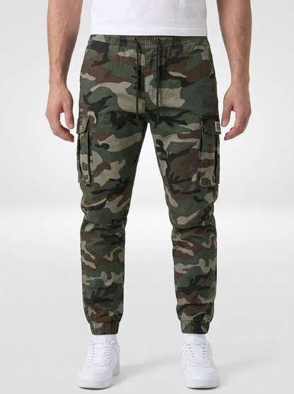 Men's Camouflage Cargo Jogger Pants with Drawstring Waist