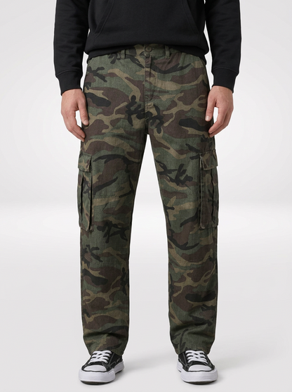 Men’s Tactical Cargo Pants in Woodland Camouflage