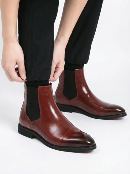 Men’s Chelsea Boots with Red Soles