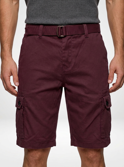 Men’s Belted Cotton Cargo Shorts
