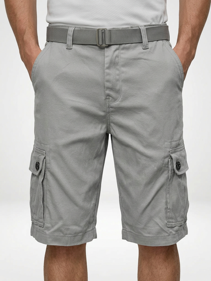 Men’s Belted Cotton Cargo Shorts