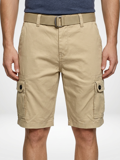 Men’s Belted Cotton Cargo Shorts