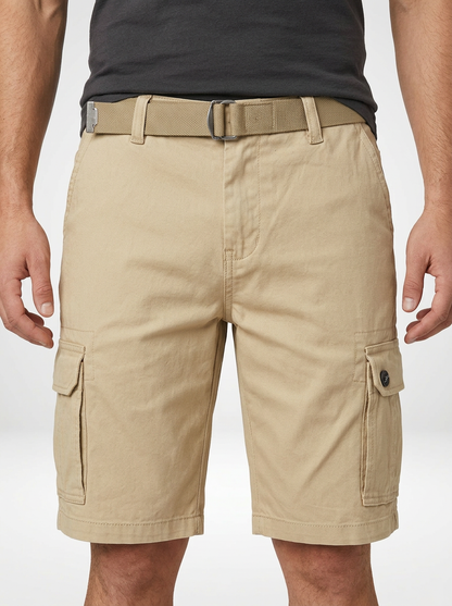 Men’s Belted Cotton Cargo Shorts