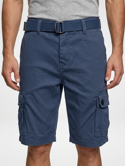 Men’s Belted Cotton Cargo Shorts