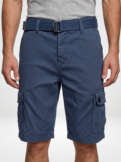 Men’s Belted Cotton Cargo Shorts