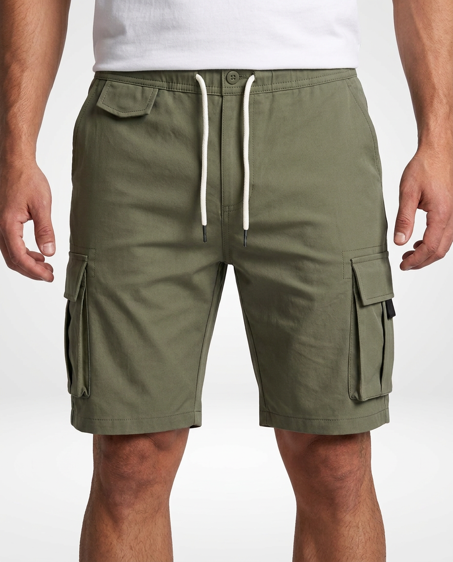 Men’s Elastic Waist Utility Cargo Shorts