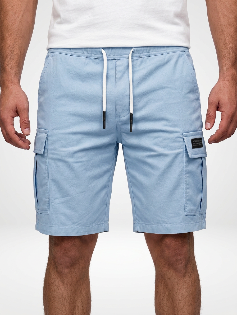 Men’s Elastic Waist Utility Cargo Shorts