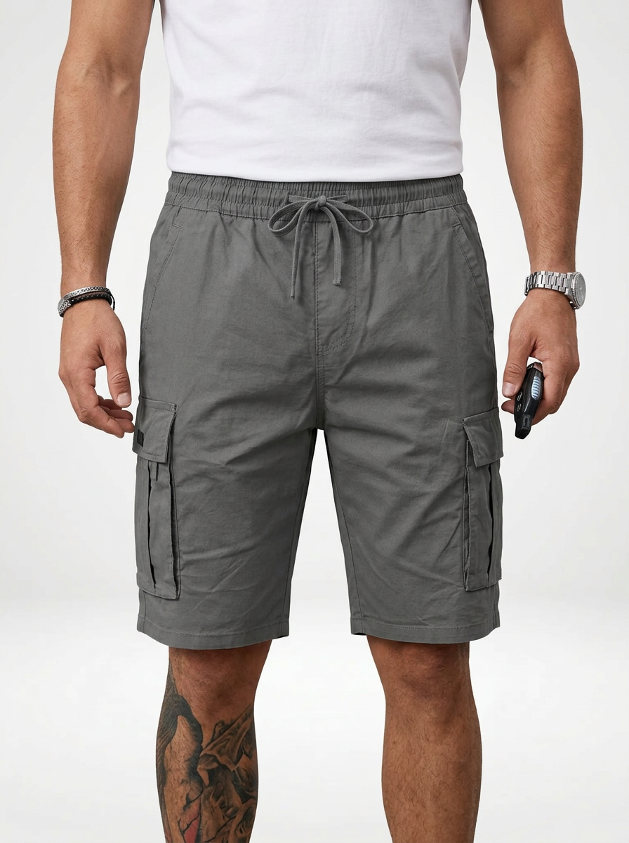 Men’s Loose Fit Drawstring Cargo Shorts