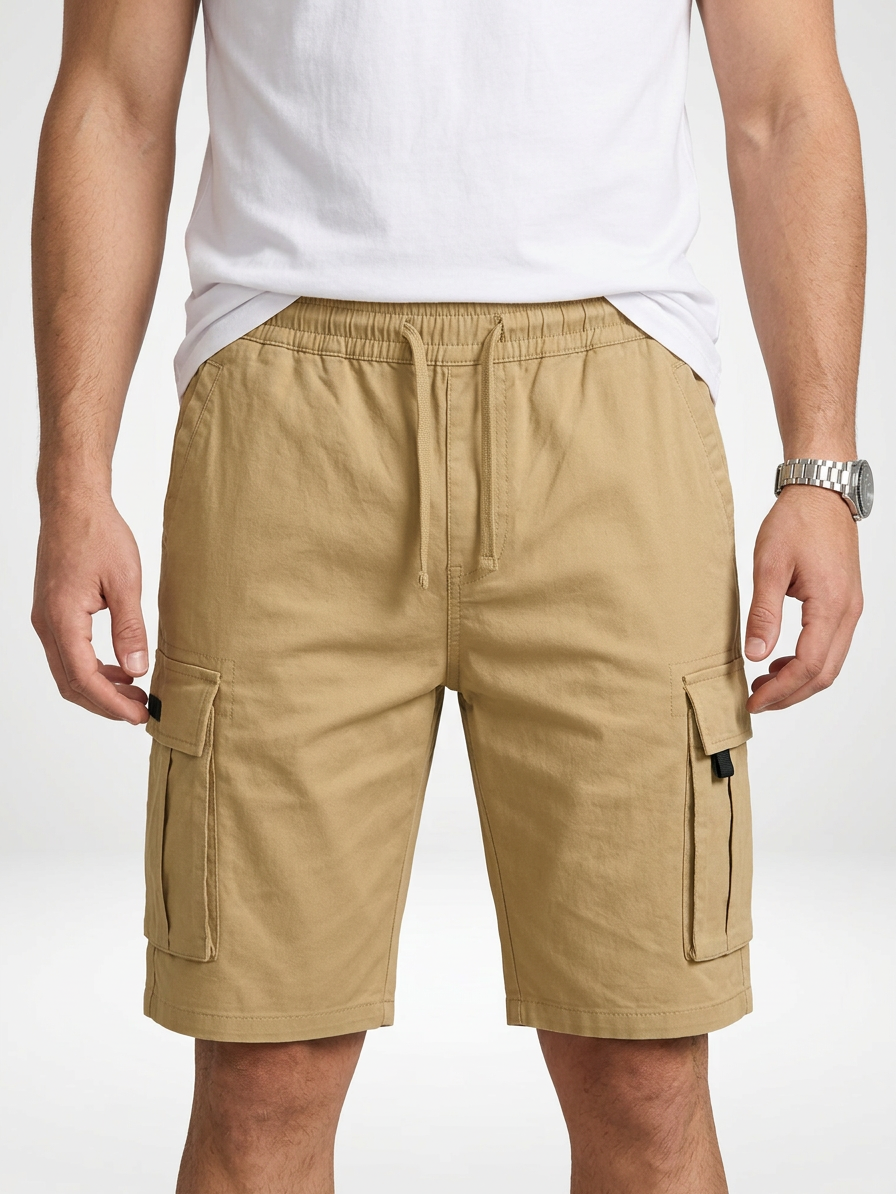 Men’s Loose Fit Drawstring Cargo Shorts