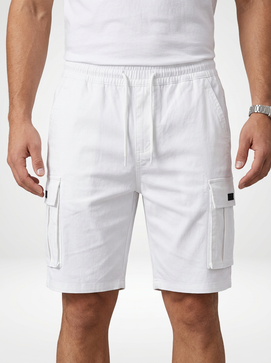 Men’s Loose Fit Drawstring Cargo Shorts