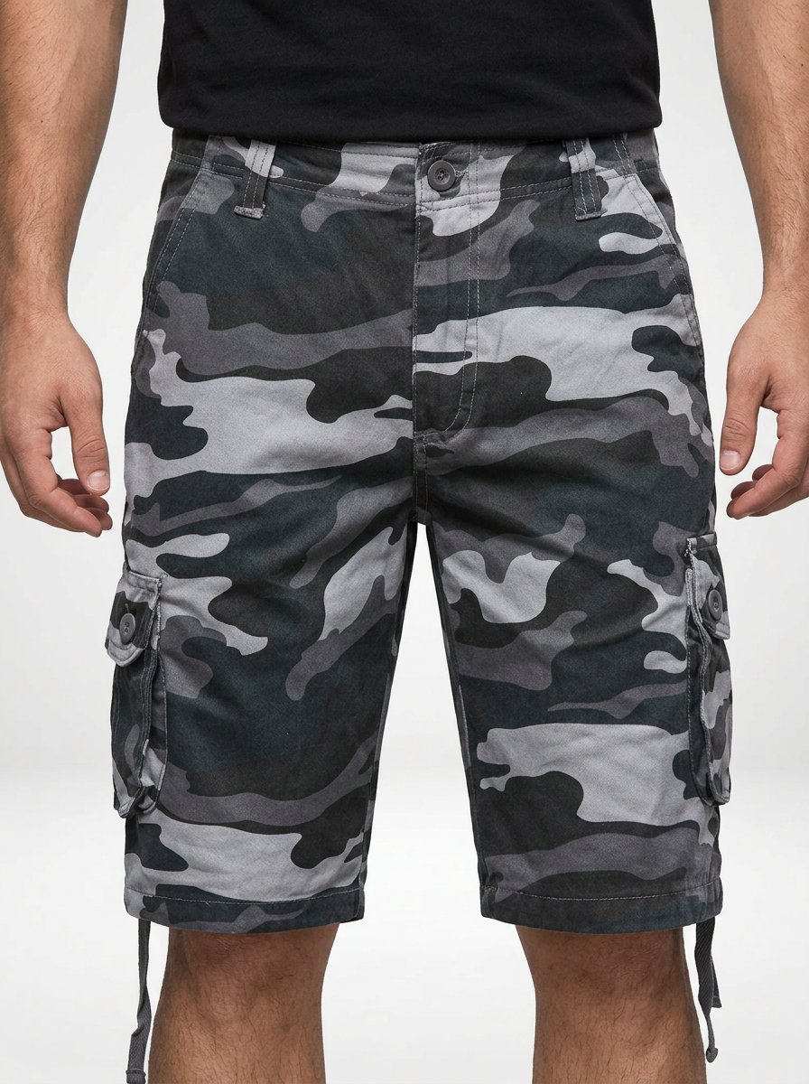 Men’s Loose Straight Leg Camouflage Cargo Shorts