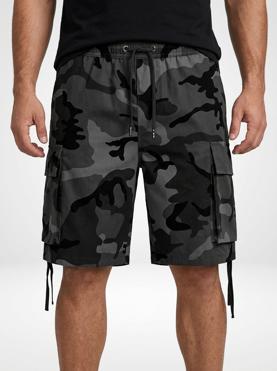 Men’s Oversized Camouflage Cargo Shorts